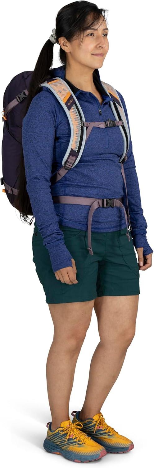 imageOsprey Hikelite 26L Hiking Backpack for Men and Women Lightweight Daypack with Breathable Backpanel and Raincover Ideal for Day Hikes Travel and Everyday Use in Any Weather BlackStardust YellowGray Wolf