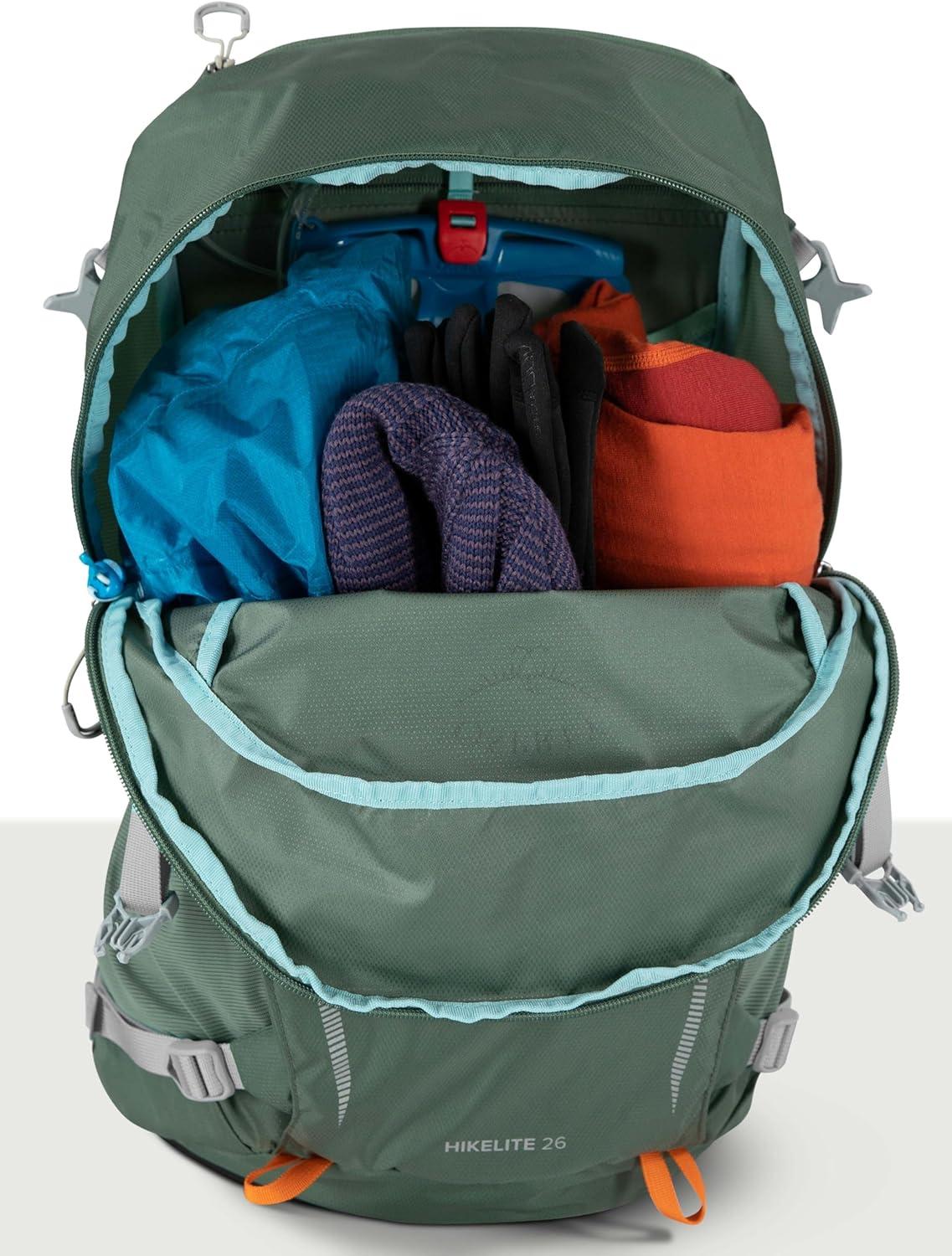 imageOsprey Hikelite 26L Hiking Backpack for Men and Women Lightweight Daypack with Breathable Backpanel and Raincover Ideal for Day Hikes Travel and Everyday Use in Any Weather BlackAtlas Blue