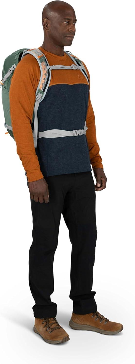 imageOsprey Hikelite 26L Hiking Backpack for Men and Women Lightweight Daypack with Breathable Backpanel and Raincover Ideal for Day Hikes Travel and Everyday Use in Any Weather BlackPine Leaf Green