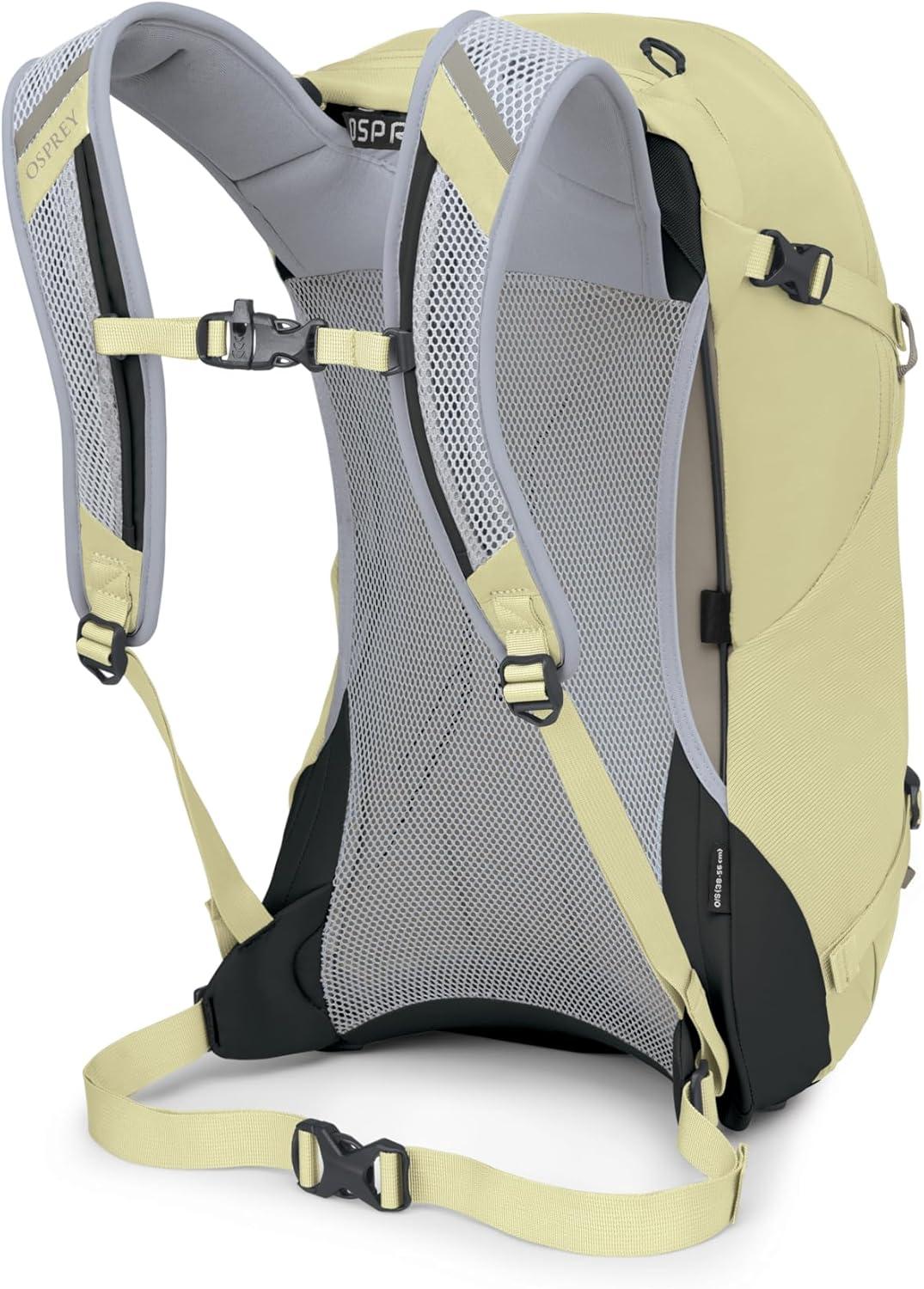 imageOsprey Hikelite 26L Hiking Backpack for Men and Women Lightweight Daypack with Breathable Backpanel and Raincover Ideal for Day Hikes Travel and Everyday Use in Any Weather BlackStardust YellowGray Wolf