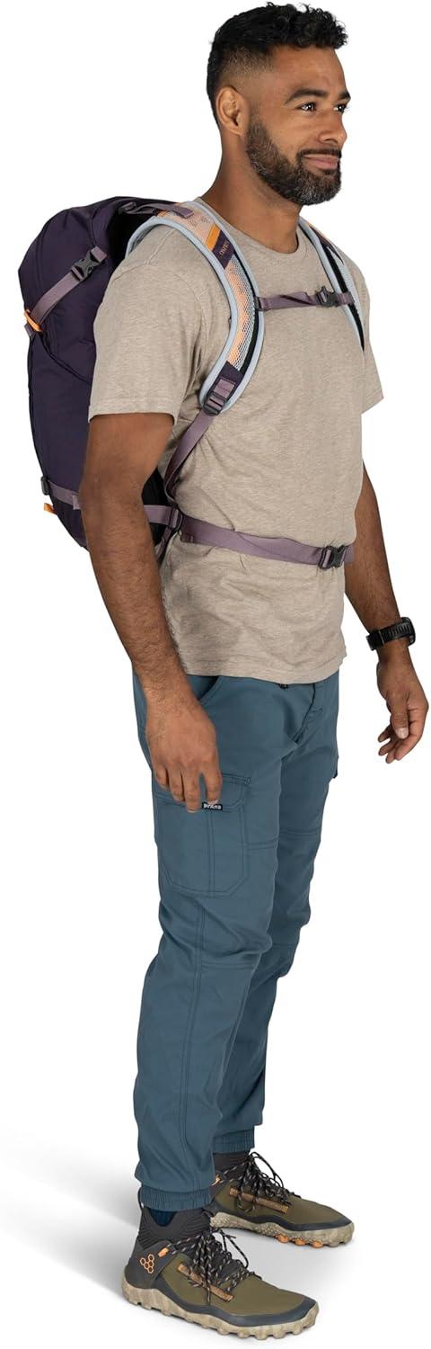 imageOsprey Hikelite 26L Hiking Backpack for Men and Women Lightweight Daypack with Breathable Backpanel and Raincover Ideal for Day Hikes Travel and Everyday Use in Any Weather BlackStardust YellowGray Wolf