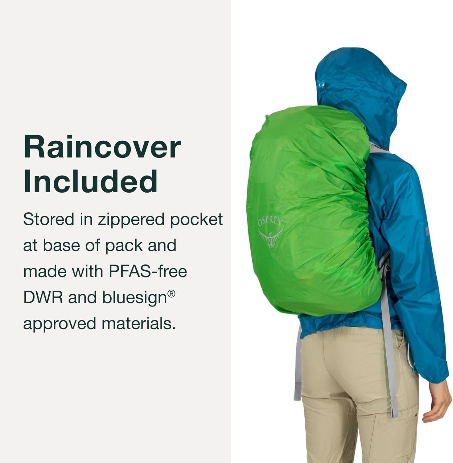 imageOsprey Hikelite 26L Hiking Backpack for Men and Women Lightweight Daypack with Breathable Backpanel and Raincover Ideal for Day Hikes Travel and Everyday Use in Any Weather BlackPine Leaf Green