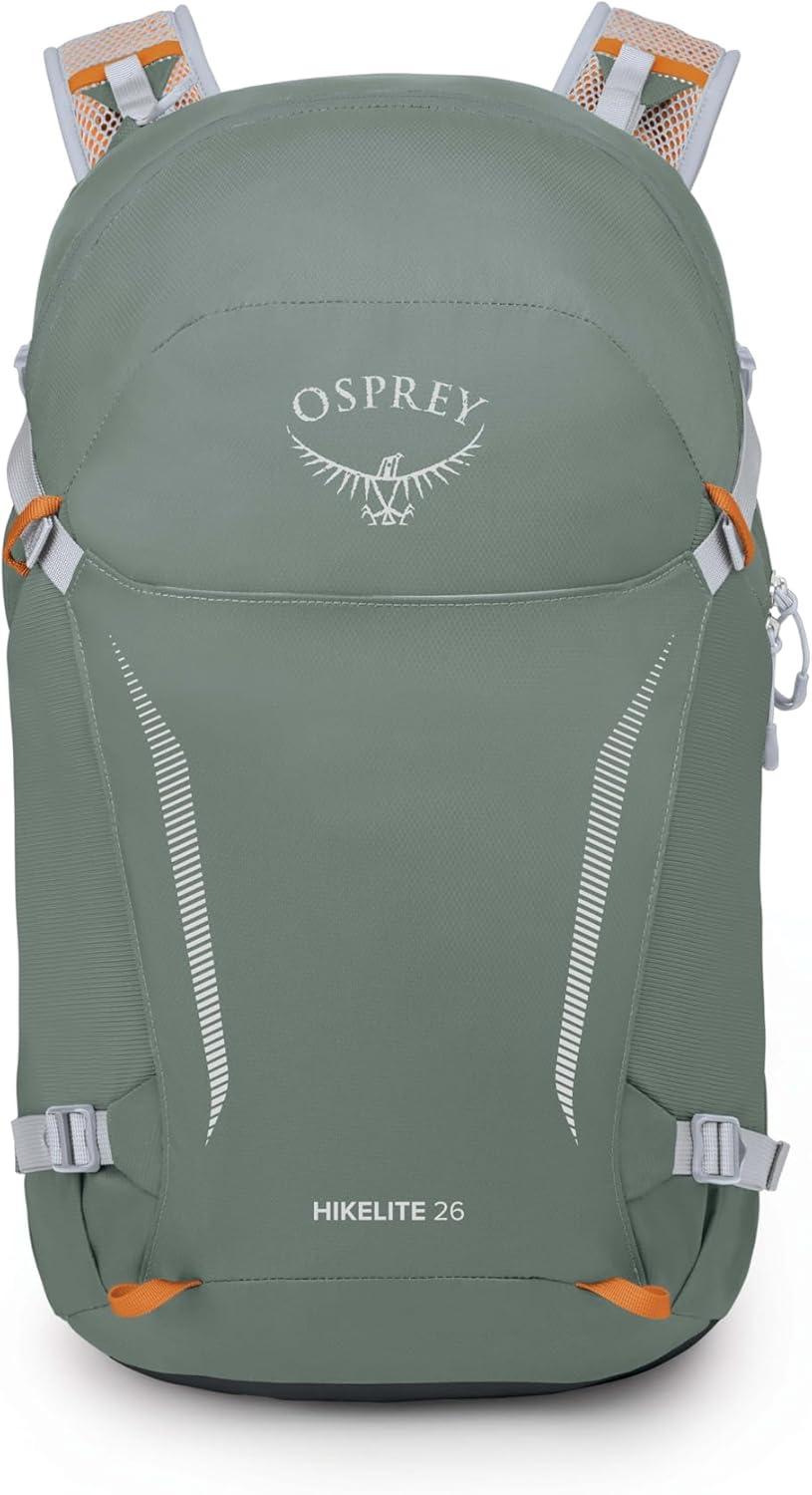 imageOsprey Hikelite 26L Hiking Backpack for Men and Women Lightweight Daypack with Breathable Backpanel and Raincover Ideal for Day Hikes Travel and Everyday Use in Any Weather BlackPine Leaf Green