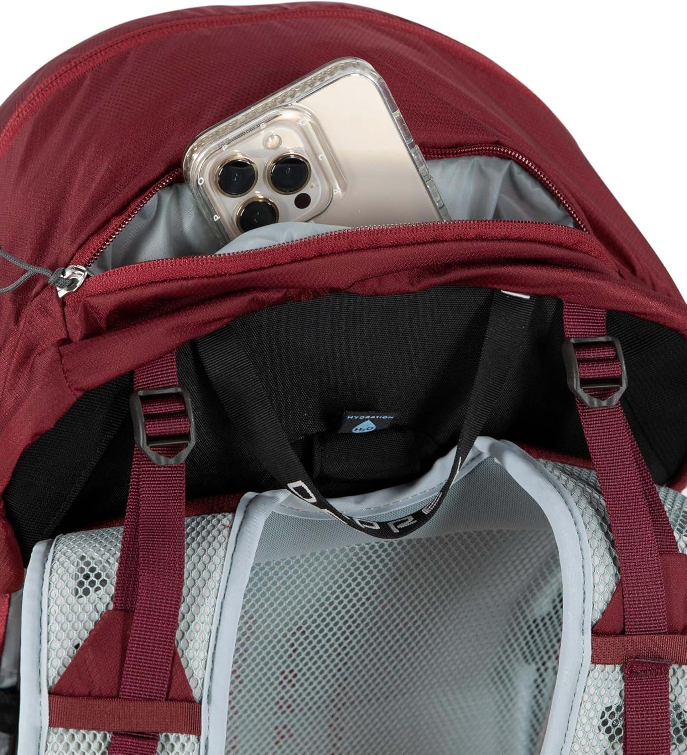 imageOsprey Hikelite 28L Lightweight Hiking Backpack Durable Travel Daypack with Rain Cover for Men and Women Atlas Blue MLPine Leaf Green