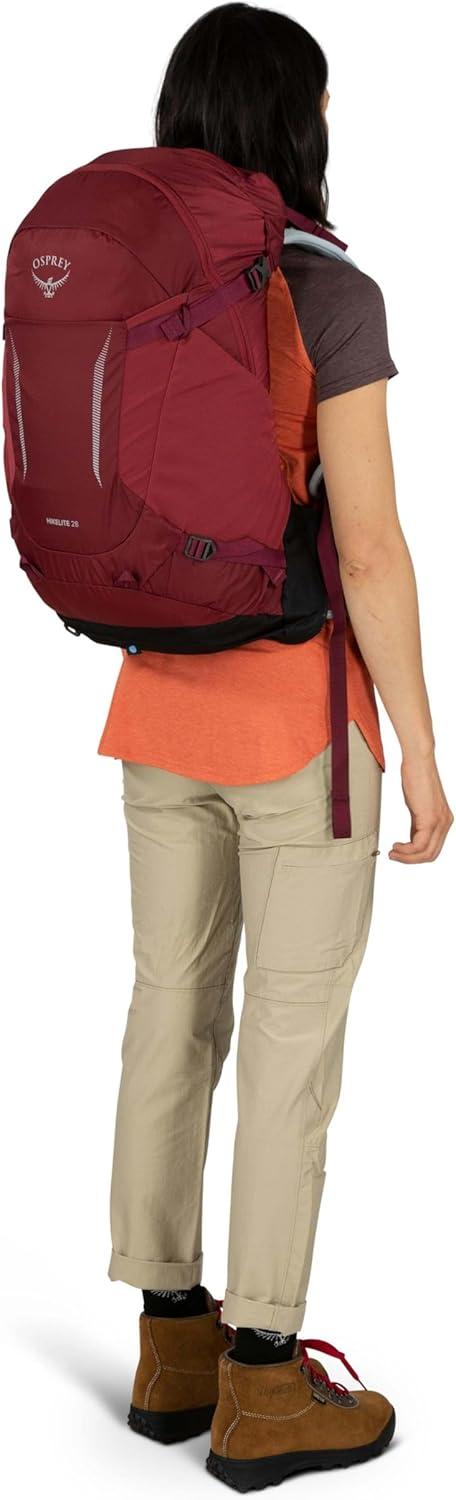 imageOsprey Hikelite 28L Lightweight Hiking Backpack Durable Travel Daypack with Rain Cover for Men and Women Atlas Blue MLPine Leaf Green