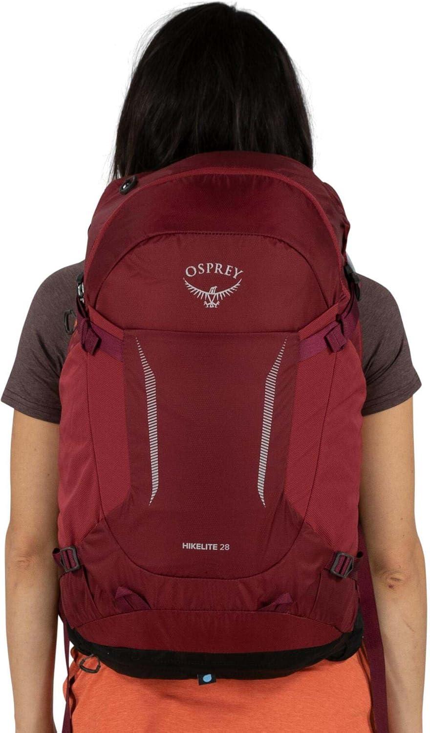 imageOsprey Hikelite 28L Lightweight Hiking Backpack Durable Travel Daypack with Rain Cover for Men and Women Atlas Blue MLPine Leaf Green