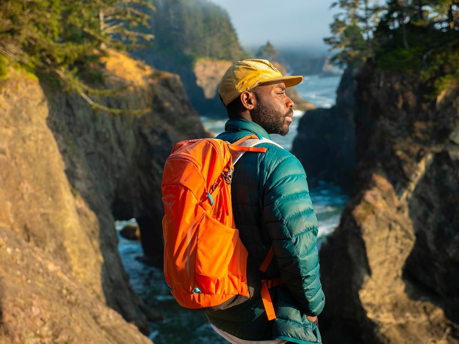 imageOsprey Hikelite 28L Lightweight Hiking Backpack Durable Travel Daypack with Rain Cover for Men and Women Atlas Blue MLTan Concrete