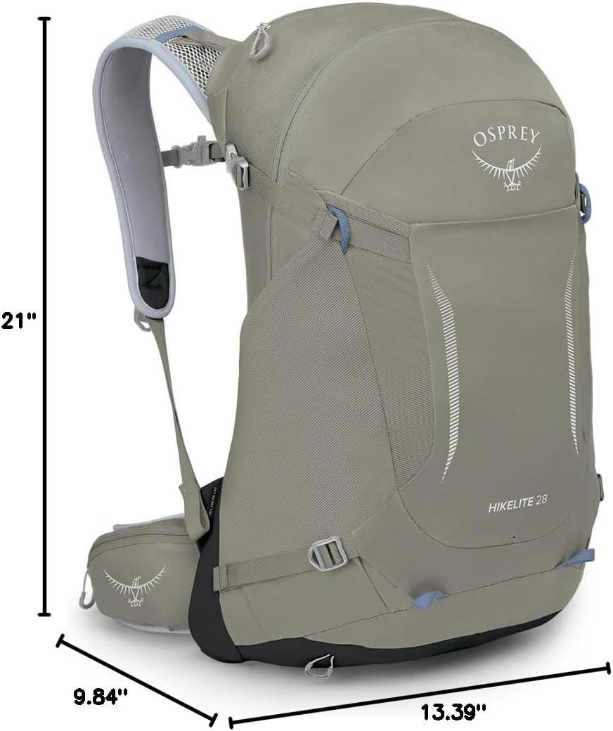 imageOsprey Hikelite 28L Lightweight Hiking Backpack Durable Travel Daypack with Rain Cover for Men and Women Atlas Blue MLTan Concrete