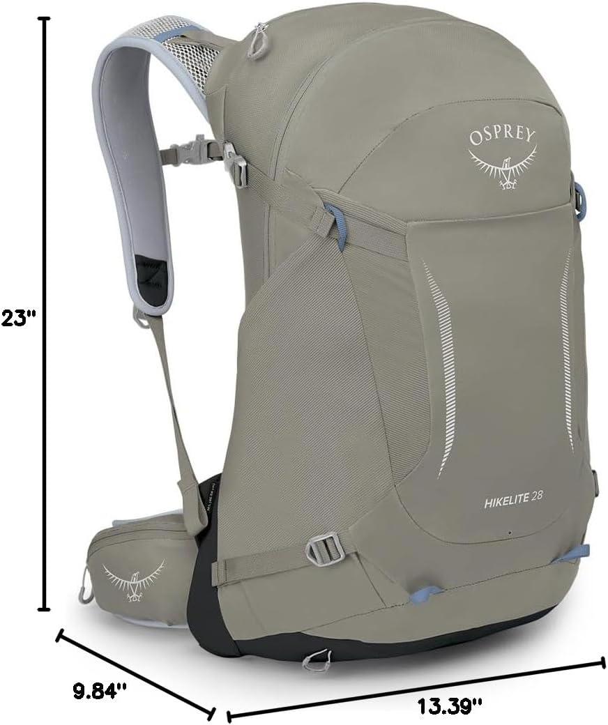 imageOsprey Hikelite 28L Lightweight Hiking Backpack Durable Travel Daypack with Rain Cover for Men and Women Atlas Blue MLTan Concrete