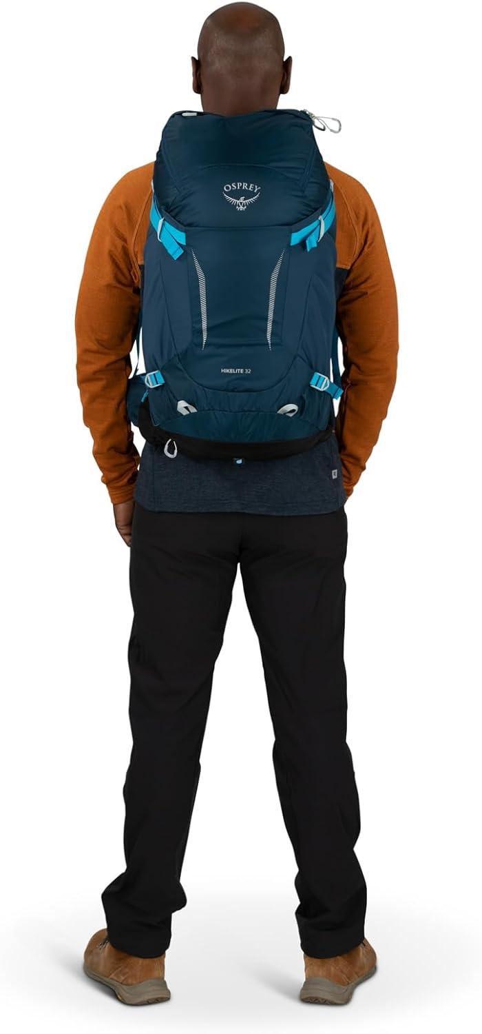 imageOsprey Hikelite 32L Lightweight Hiking Backpack Durable Travel Daypack with Rain Cover for Men and Women ChameleonBlack MLTan Concrete