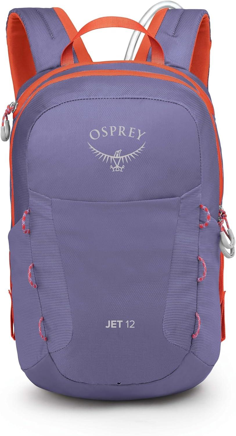 imageOsprey HydraJet 12L Kids Hiking Backpack with Hydraulics Reservoir Green CanopyEuphoria Purple