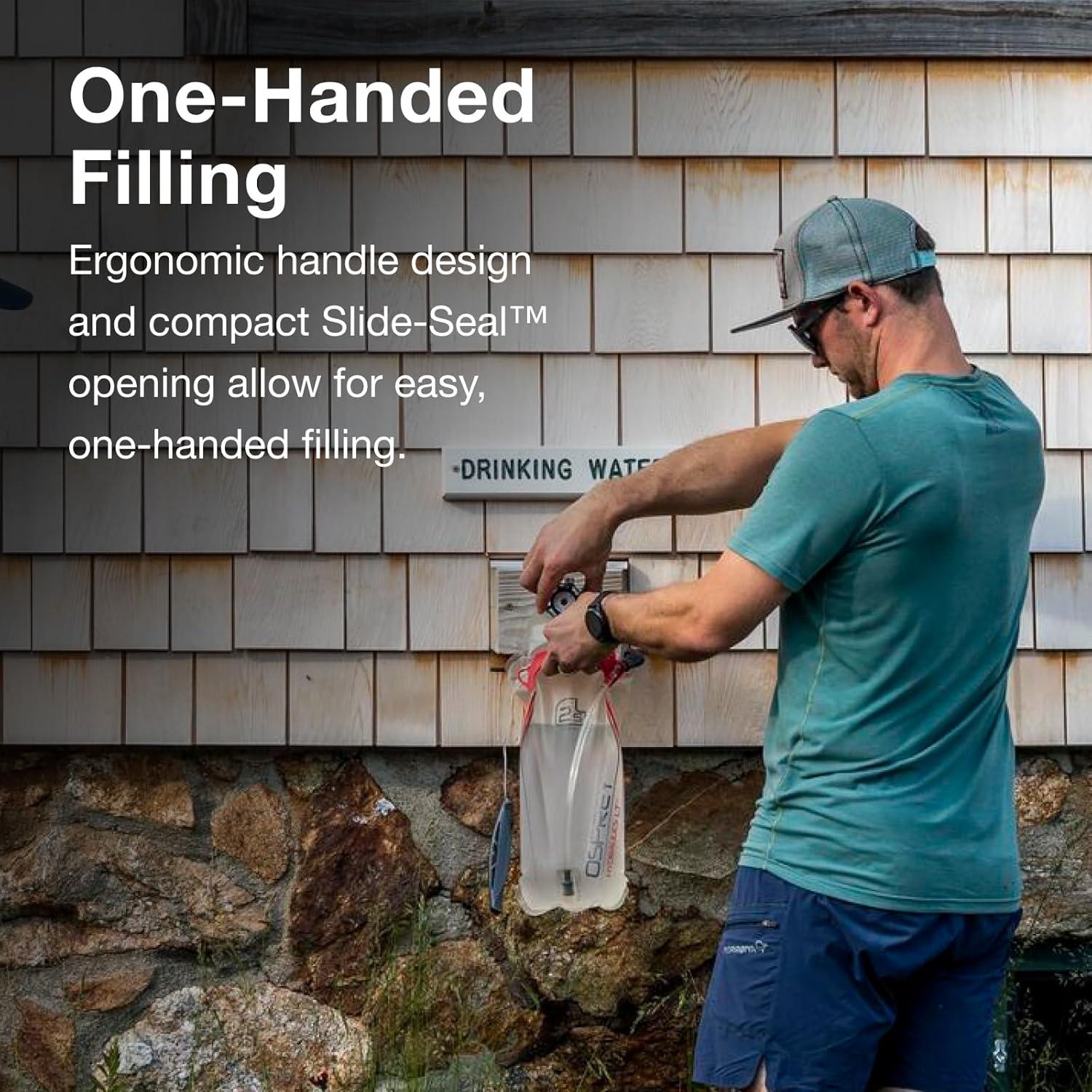 imageOsprey Hydraulics Backpack Water Reservoir with Bite Valve BPAFree Leakproof Hydration Bladder with QuickConnect and SlideSeal Compatible with Most Hiking and Biking Packs Clear3L