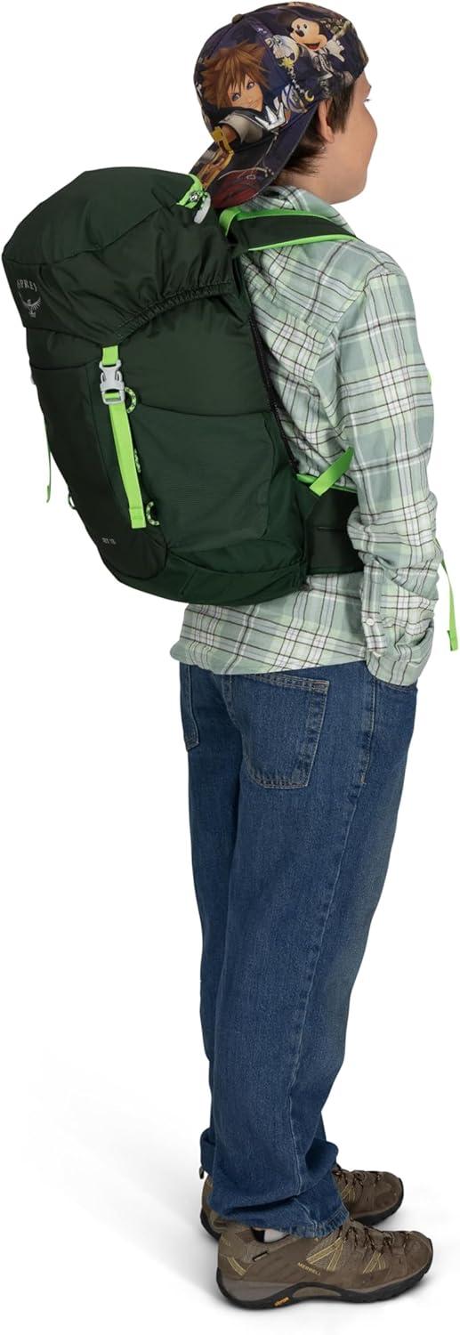 imageOsprey Jet 18L Kids Hiking Backpack Blue SpikemossGreen Canopy