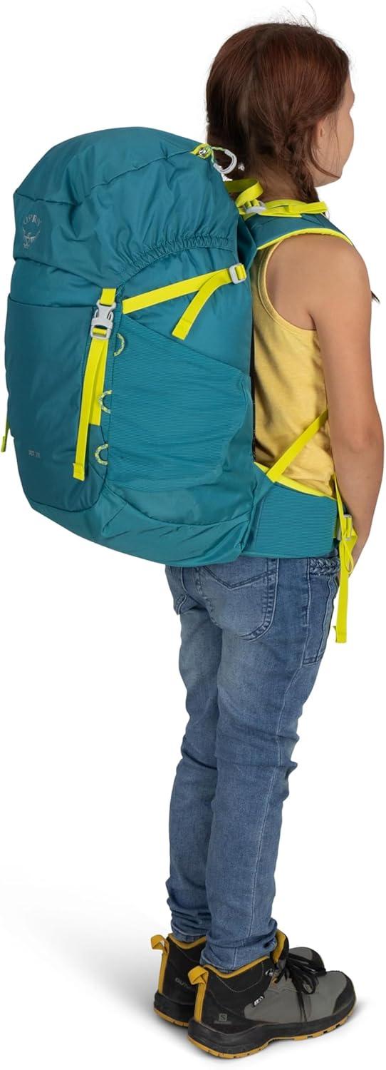 imageOsprey Jet 18L Kids Hiking Backpack Blue SpikemossGreen Canopy