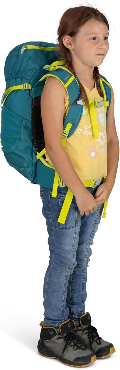 imageOsprey Jet 18L Kids Hiking Backpack Blue SpikemossGreen Canopy