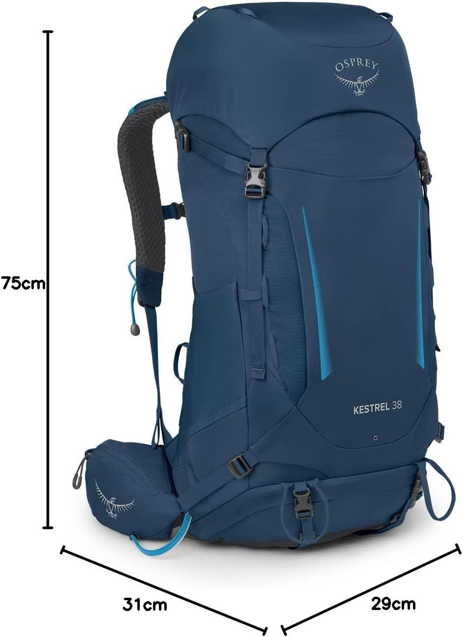 imageOsprey Kestrel 38L Mens Backpacking Backpack Atlas Blue LXLAtlas Blue