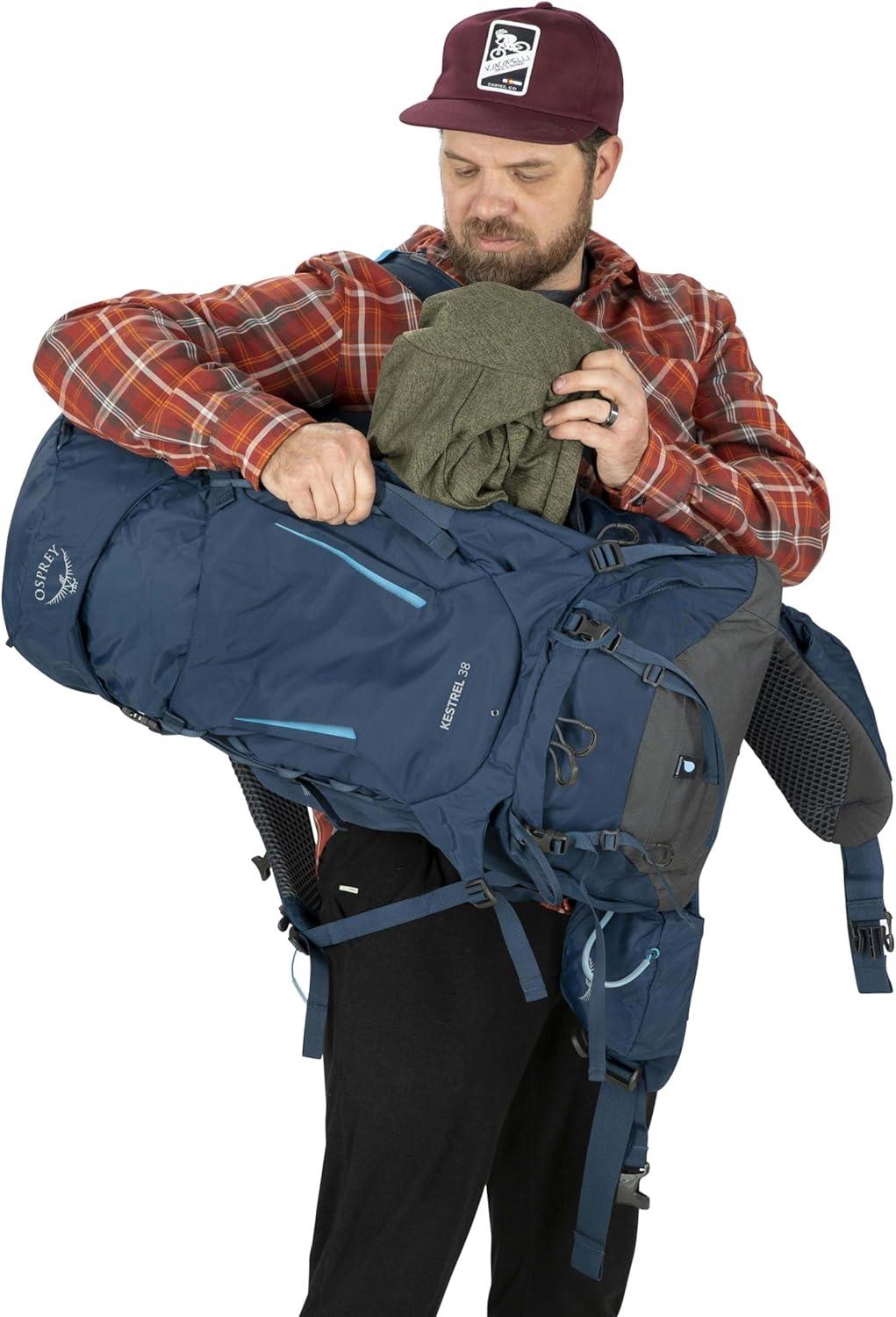 imageOsprey Kestrel 38L Mens Backpacking Backpack Atlas Blue LXLAtlas Blue