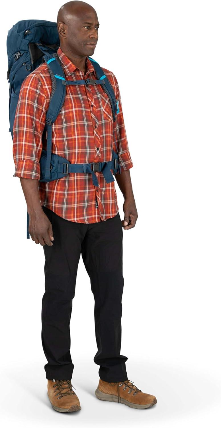 imageOsprey Kestrel 48L Mens Backpacking Backpack Atlas Blue SMBlack