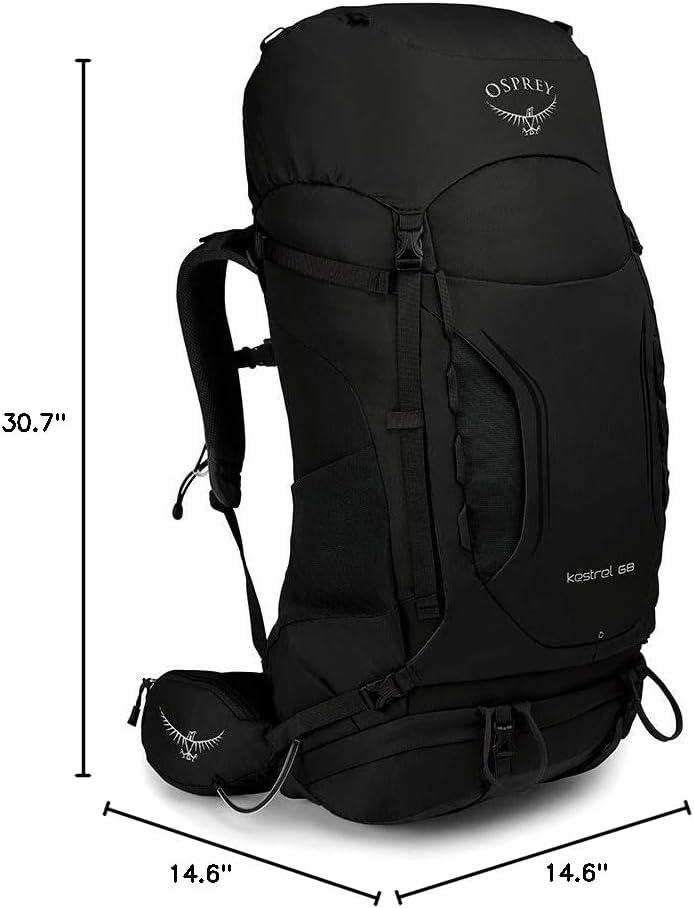 imageOsprey Kestrel 68L Mens Backpacking Backpack Black SMBlack