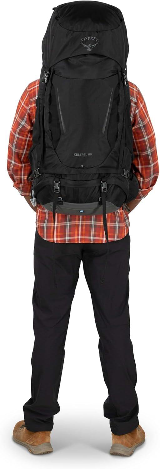 imageOsprey Kestrel 68L Mens Backpacking Backpack Black SMBonsai Green