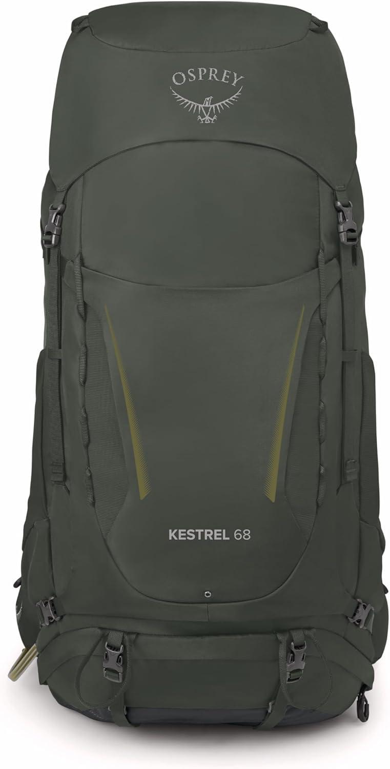 imageOsprey Kestrel 68L Mens Backpacking Backpack Black SMBonsai Green