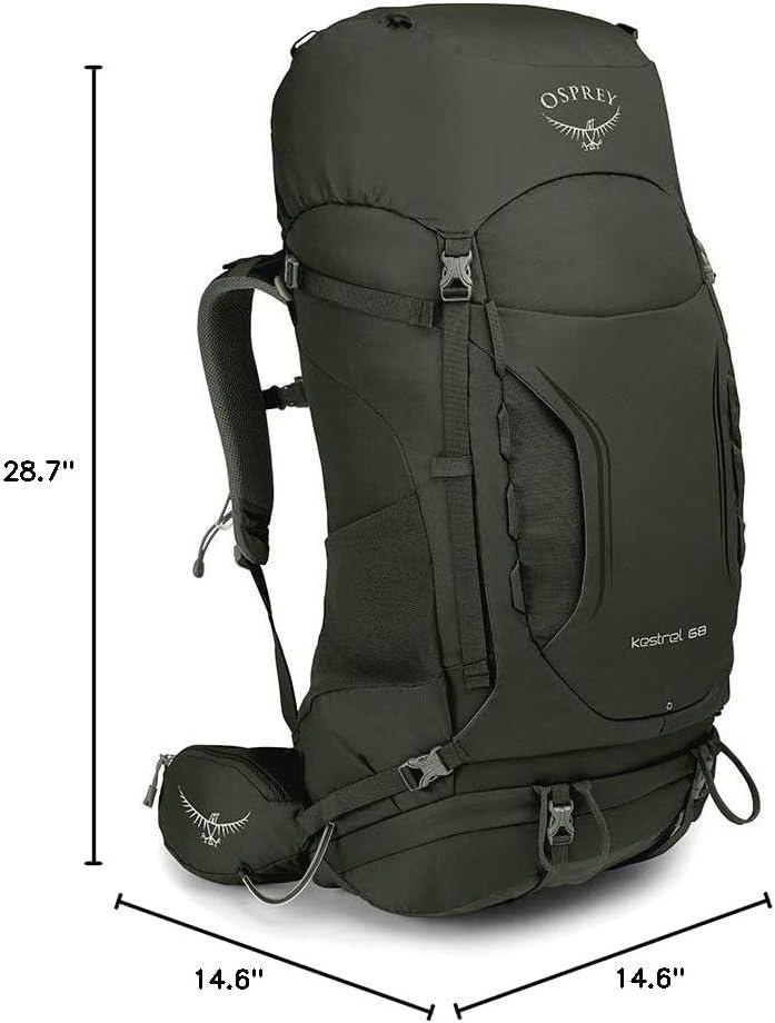 imageOsprey Kestrel 68L Mens Backpacking Backpack Black SMPicholine Green
