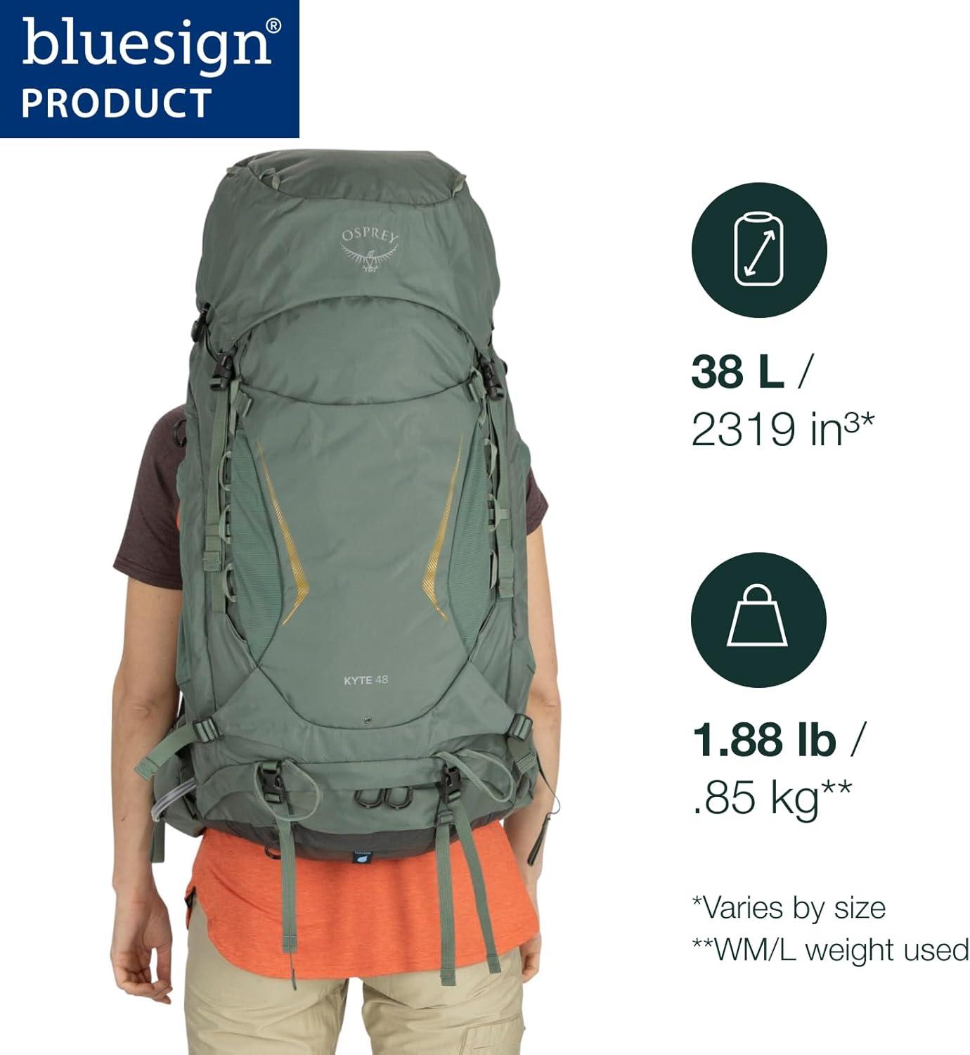 imageOsprey Kyte 38L Womens Backpacking Backpack with Hipbelt Rocky Brook Green WXSSBlack