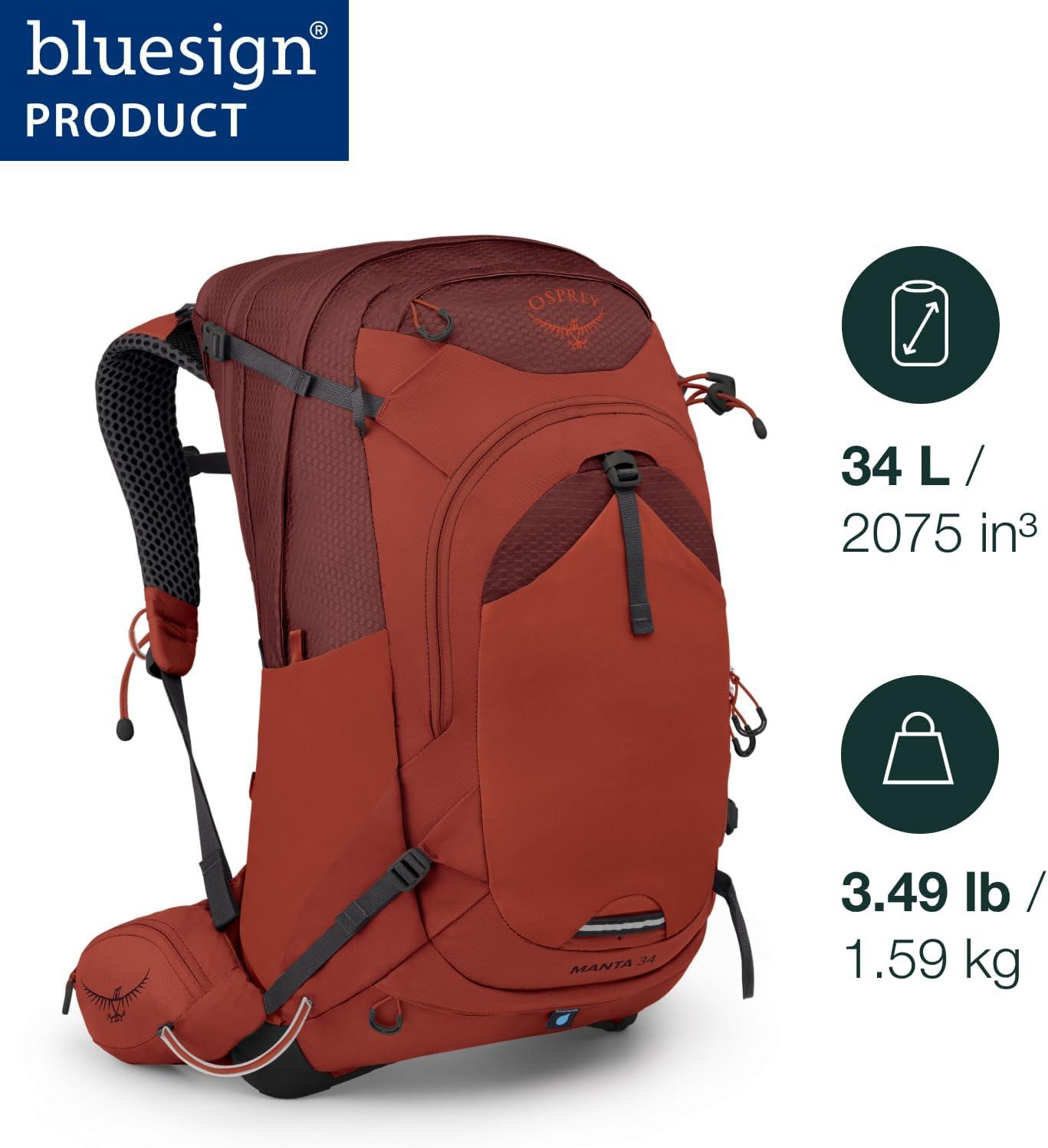 imageOsprey Manta 34L Mens Hiking Backpack with Hydraulics Reservoir BlackBlack