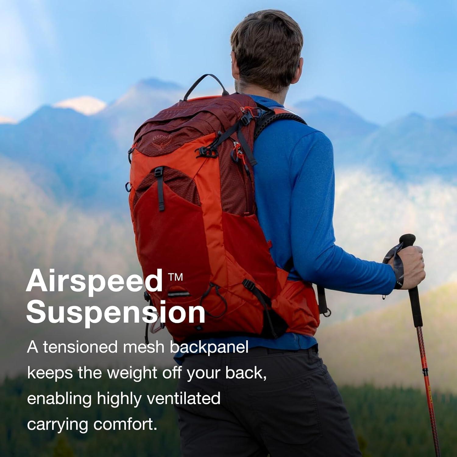 imageOsprey Manta 34L Mens Hiking Backpack with Hydraulics Reservoir BlackOak Leaf Orange