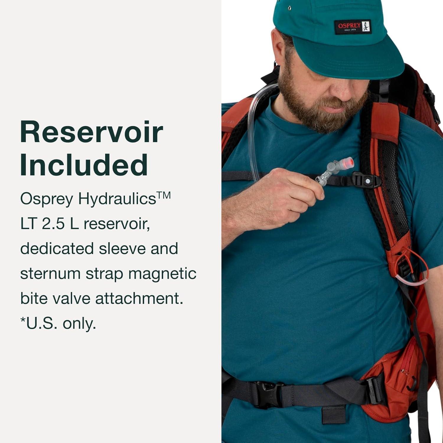 imageOsprey Manta 34L Mens Hiking Backpack with Hydraulics Reservoir BlackOak Leaf Orange