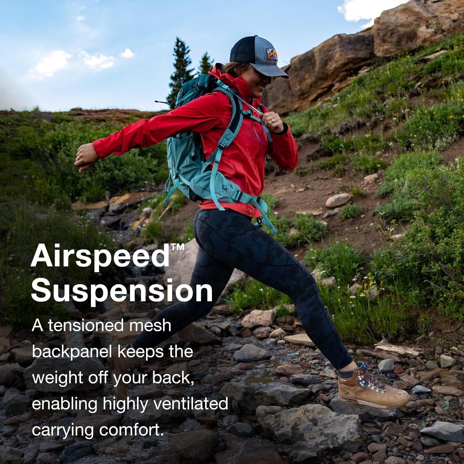 imageOsprey Mira 22L Womens Hiking Backpack with Hydraulics Reservoir Succulent GreenAnchor Blue