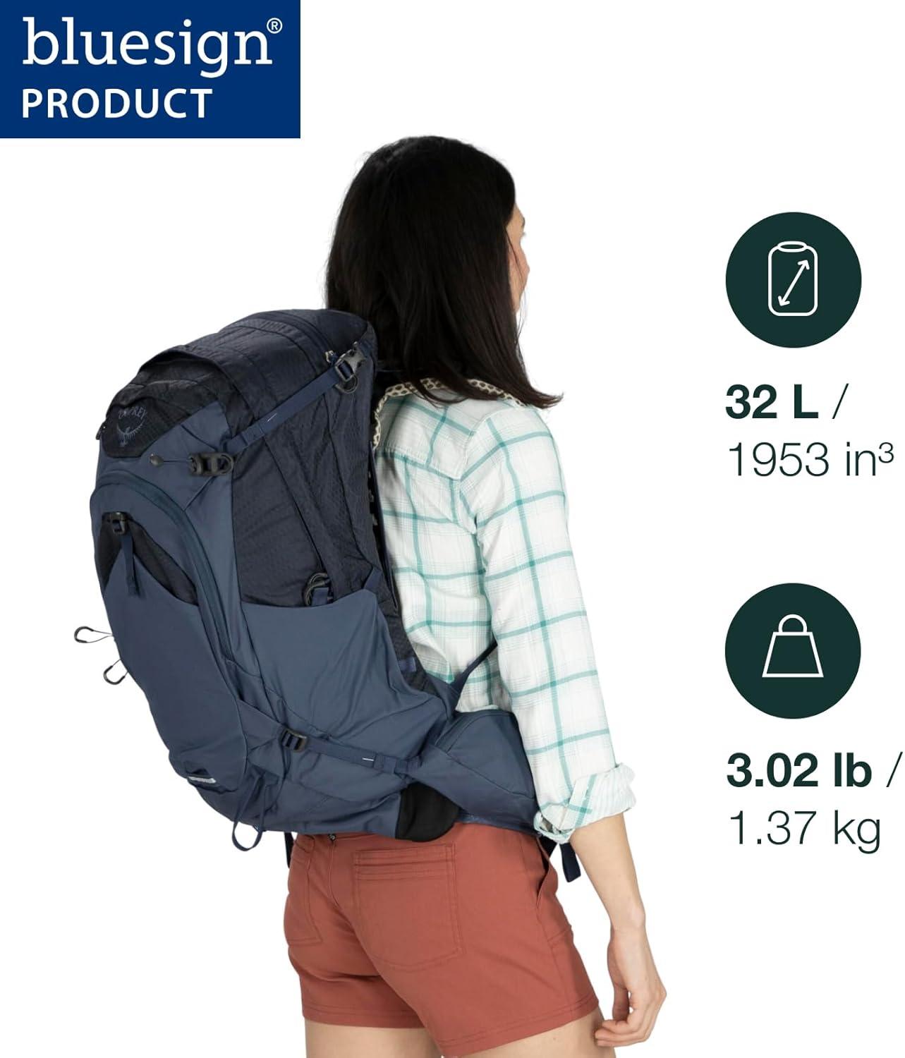 imageOsprey Mira 22L Womens Hiking Backpack with Hydraulics Reservoir Succulent GreenAnchor Blue