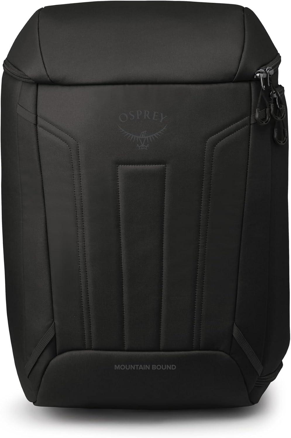 imageOsprey Mountain Bound Ski ampamp Snowboard Boot Bag Backpack with AirScape Technology and Padded Structure Premium Winter Luggage with Shoe Changing Mat Black