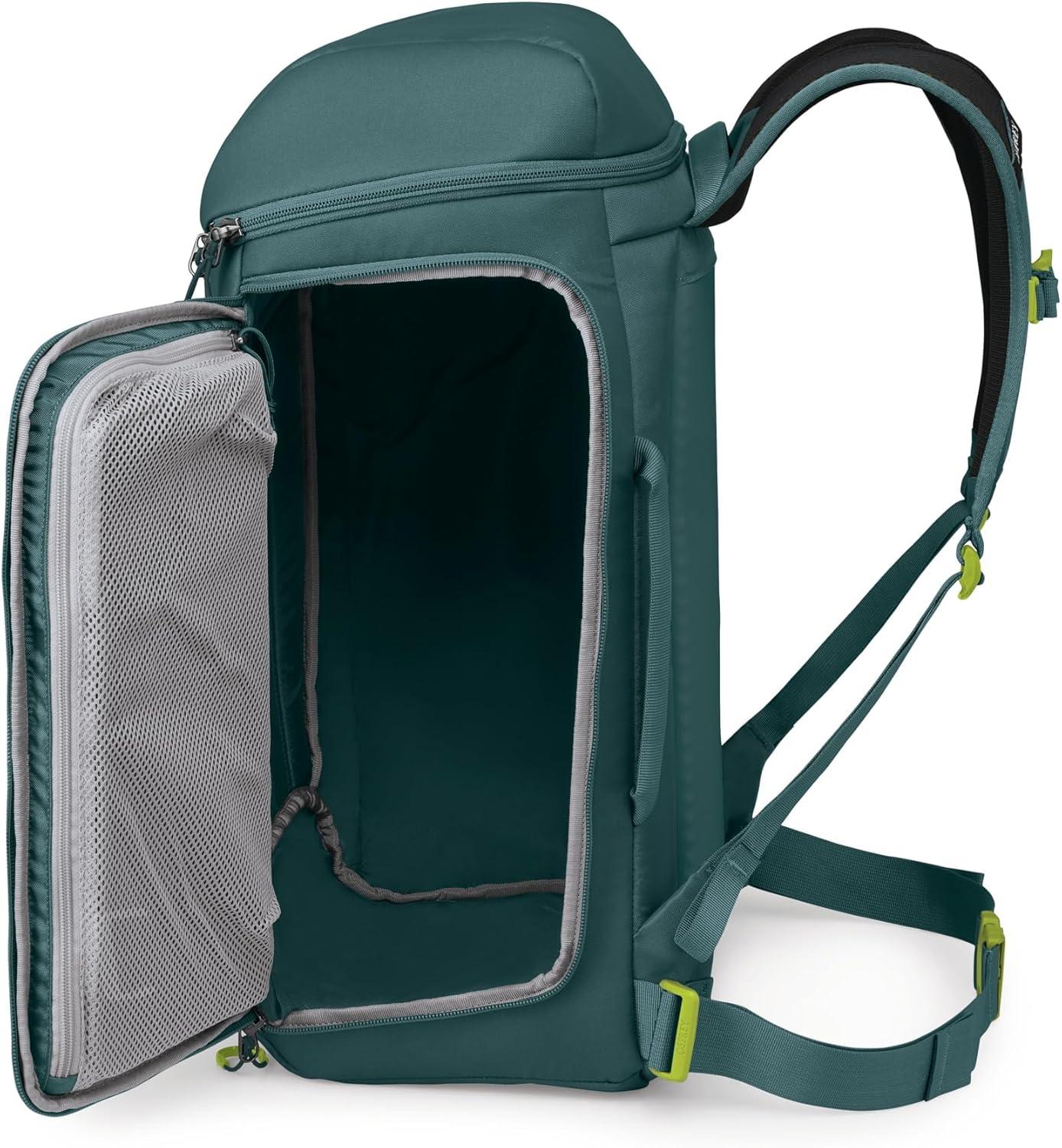 imageOsprey Mountain Bound Ski ampamp Snowboard Boot Bag Backpack with AirScape Technology and Padded Structure Premium Winter Luggage with Shoe Changing Mat Cascade Blue