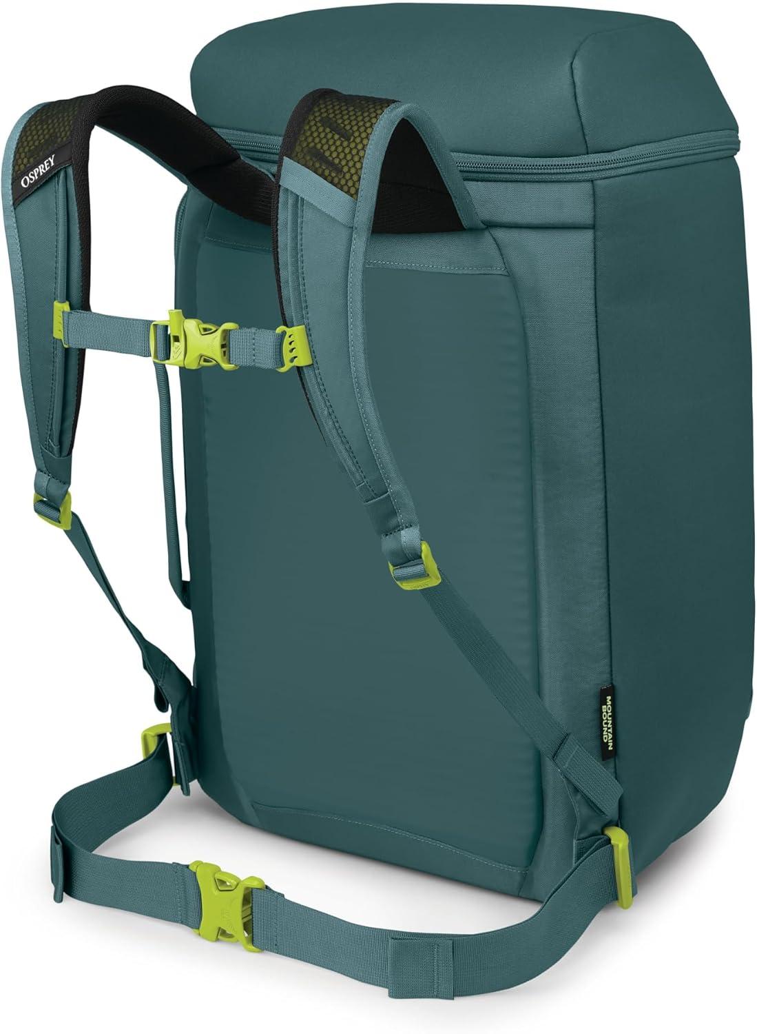 imageOsprey Mountain Bound Ski ampamp Snowboard Boot Bag Backpack with AirScape Technology and Padded Structure Premium Winter Luggage with Shoe Changing Mat Cascade Blue