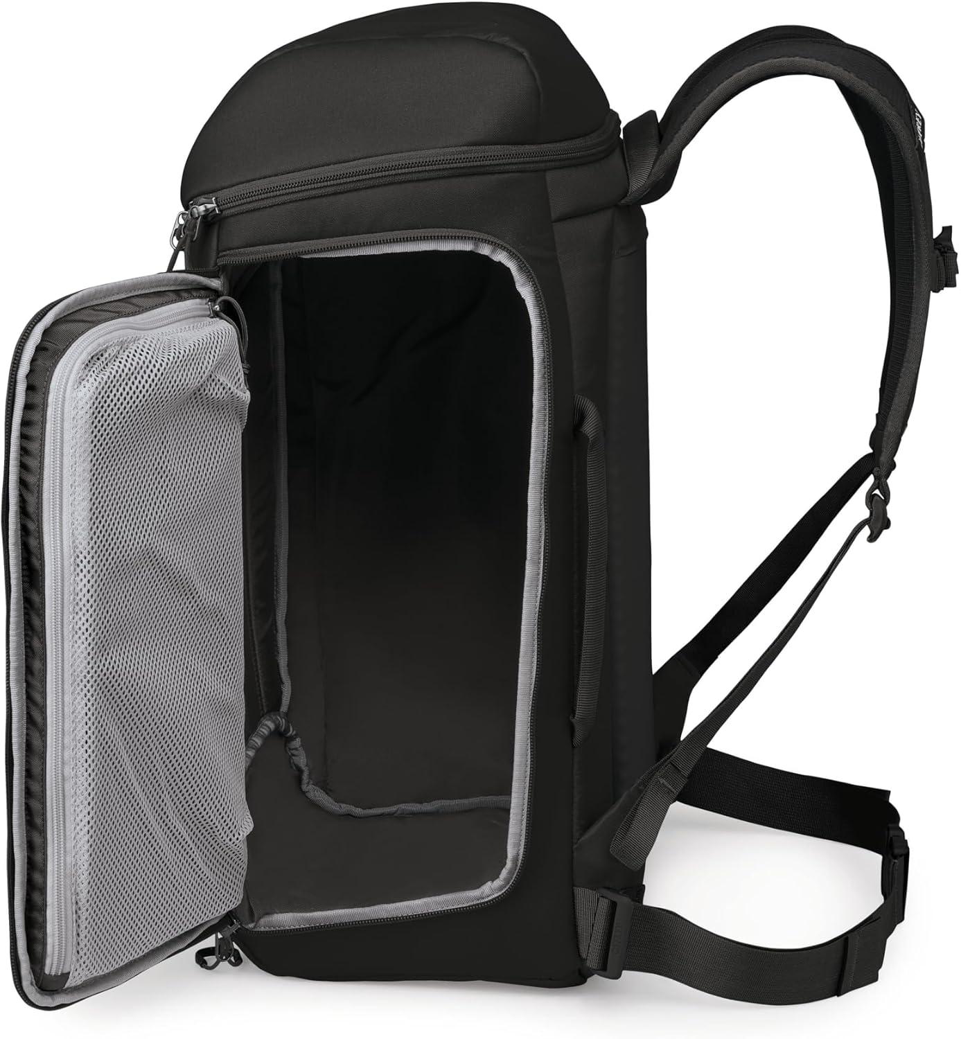 imageOsprey Mountain Bound Ski ampamp Snowboard Boot Bag Backpack with AirScape Technology and Padded Structure Premium Winter Luggage with Shoe Changing Mat Black