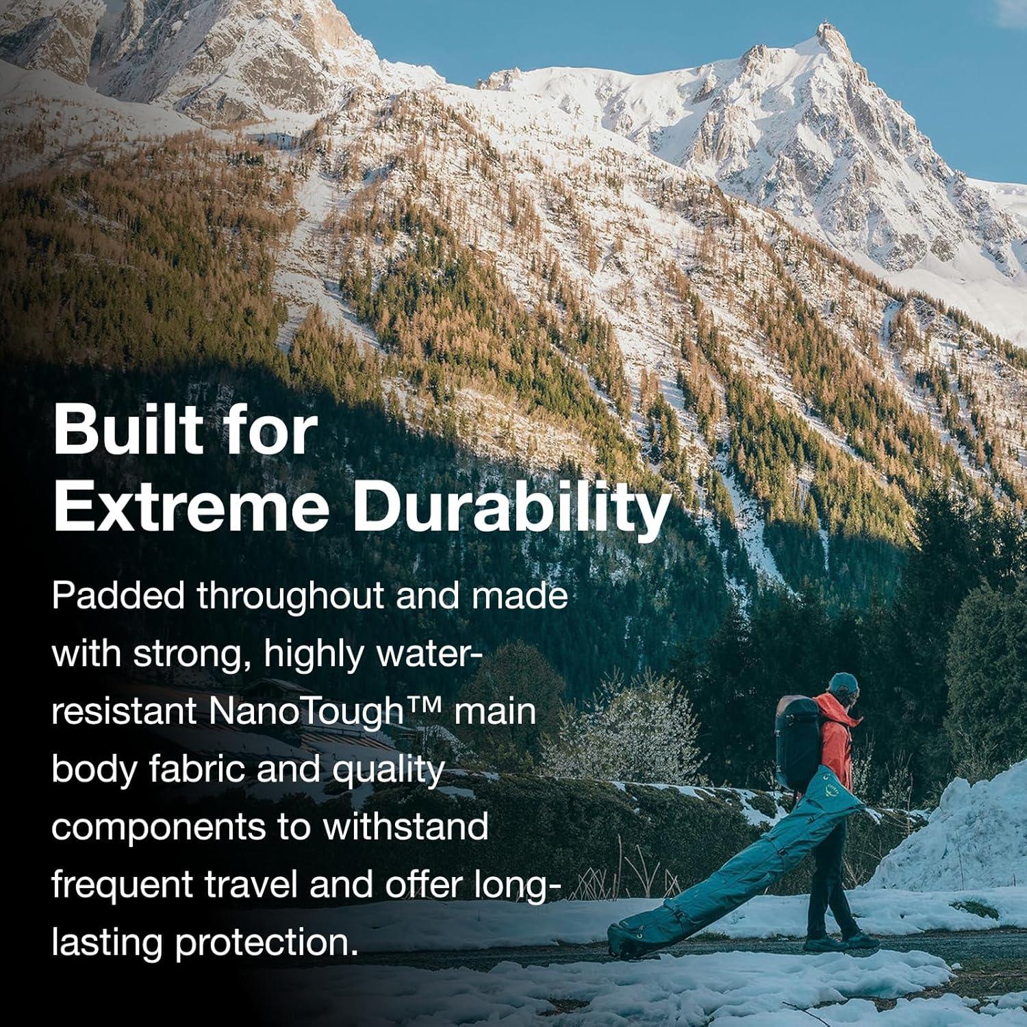 imageOsprey Mountain Bound Ski ampamp Snowboard Boot Bag Backpack with AirScape Technology and Padded Structure Premium Winter Luggage with Shoe Changing Mat Cascade Blue