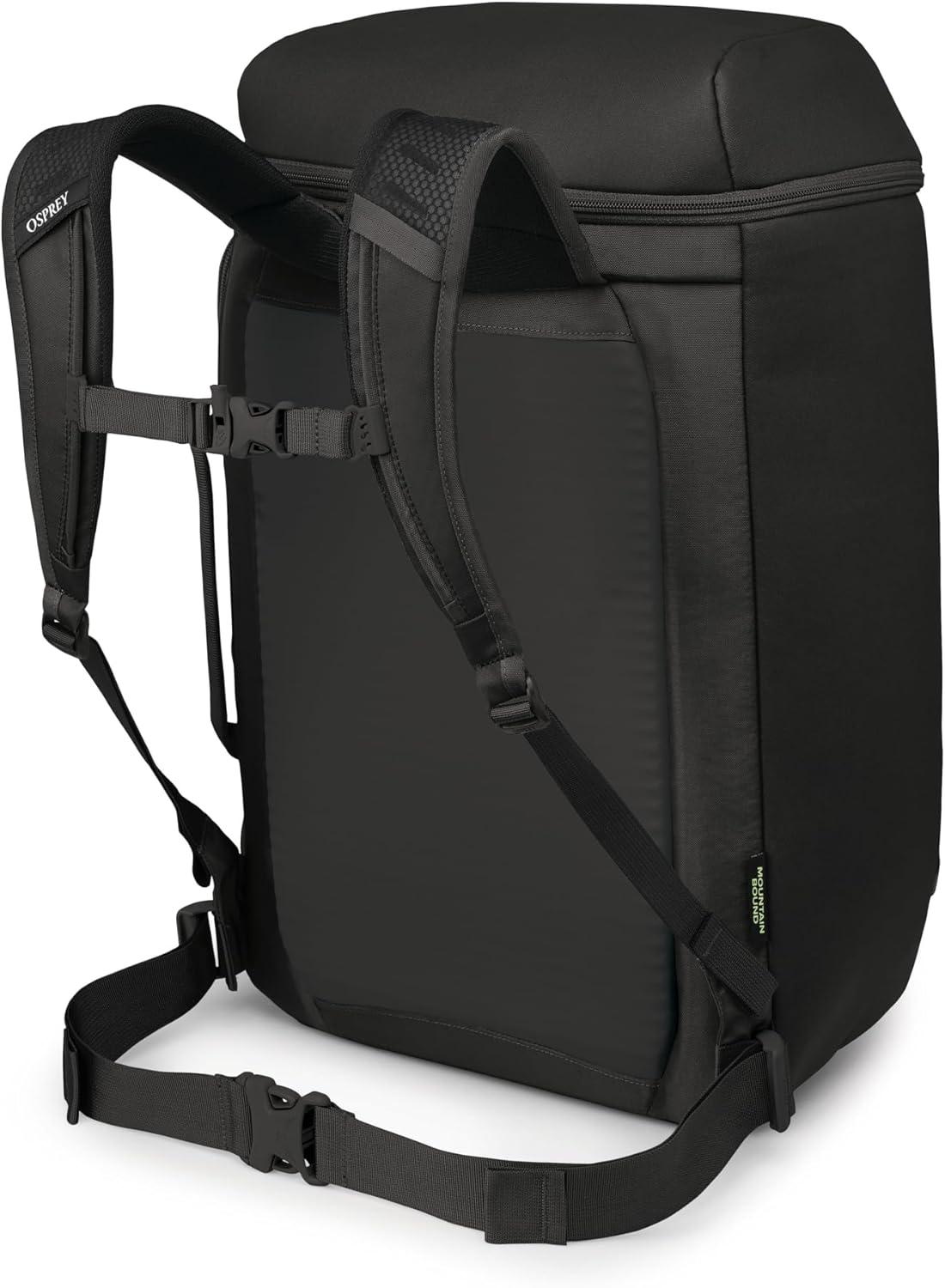 imageOsprey Mountain Bound Ski ampamp Snowboard Boot Bag Backpack with AirScape Technology and Padded Structure Premium Winter Luggage with Shoe Changing Mat Black