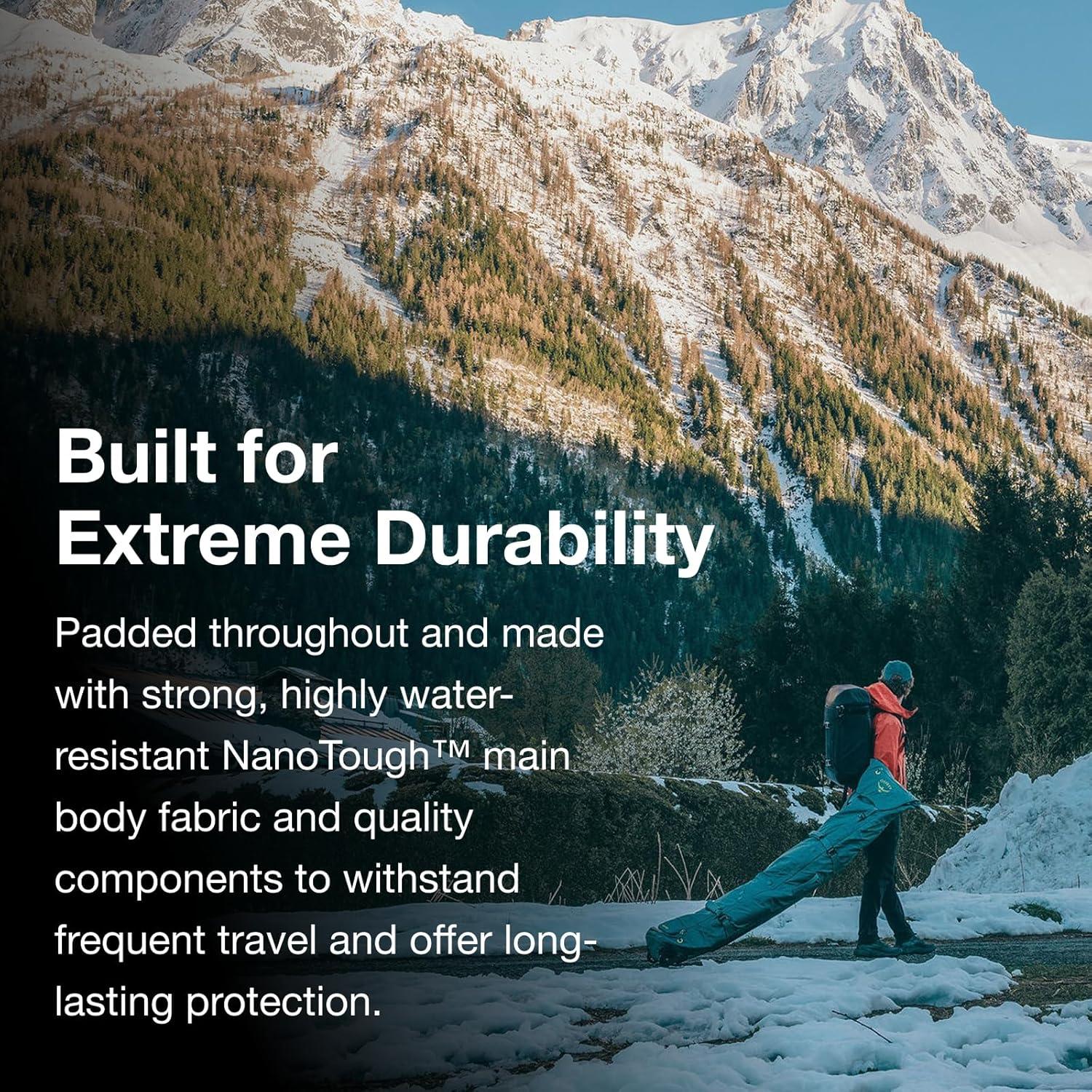 imageOsprey Mountain Bound Ski ampamp Snowboard Boot Bag Plus Boot Backpack with Vertical Snowboard Carry and AFrame Ski Carry Premium Winter Luggage with Shoe Mat and AirScape Technology Black