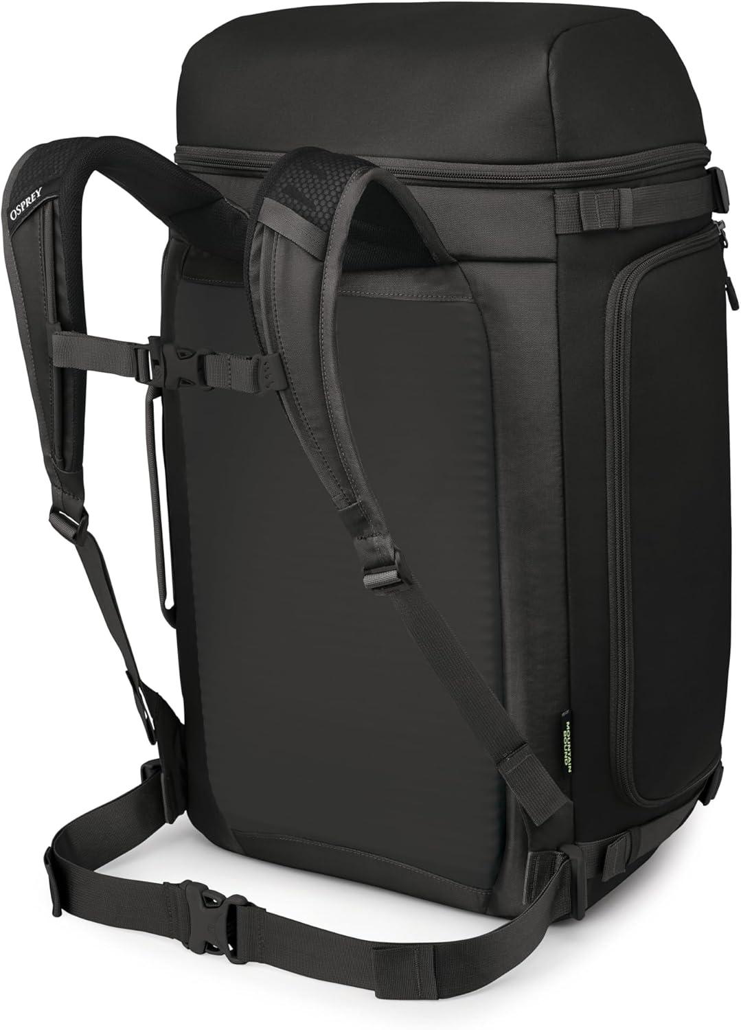 imageOsprey Mountain Bound Ski ampamp Snowboard Boot Bag Plus Boot Backpack with Vertical Snowboard Carry and AFrame Ski Carry Premium Winter Luggage with Shoe Mat and AirScape Technology Black