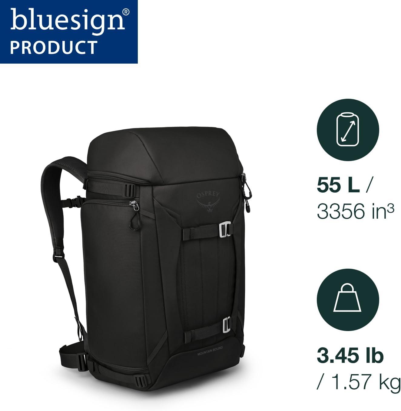 imageOsprey Mountain Bound Ski ampamp Snowboard Boot Bag Plus Boot Backpack with Vertical Snowboard Carry and AFrame Ski Carry Premium Winter Luggage with Shoe Mat and AirScape Technology Cascade Blue