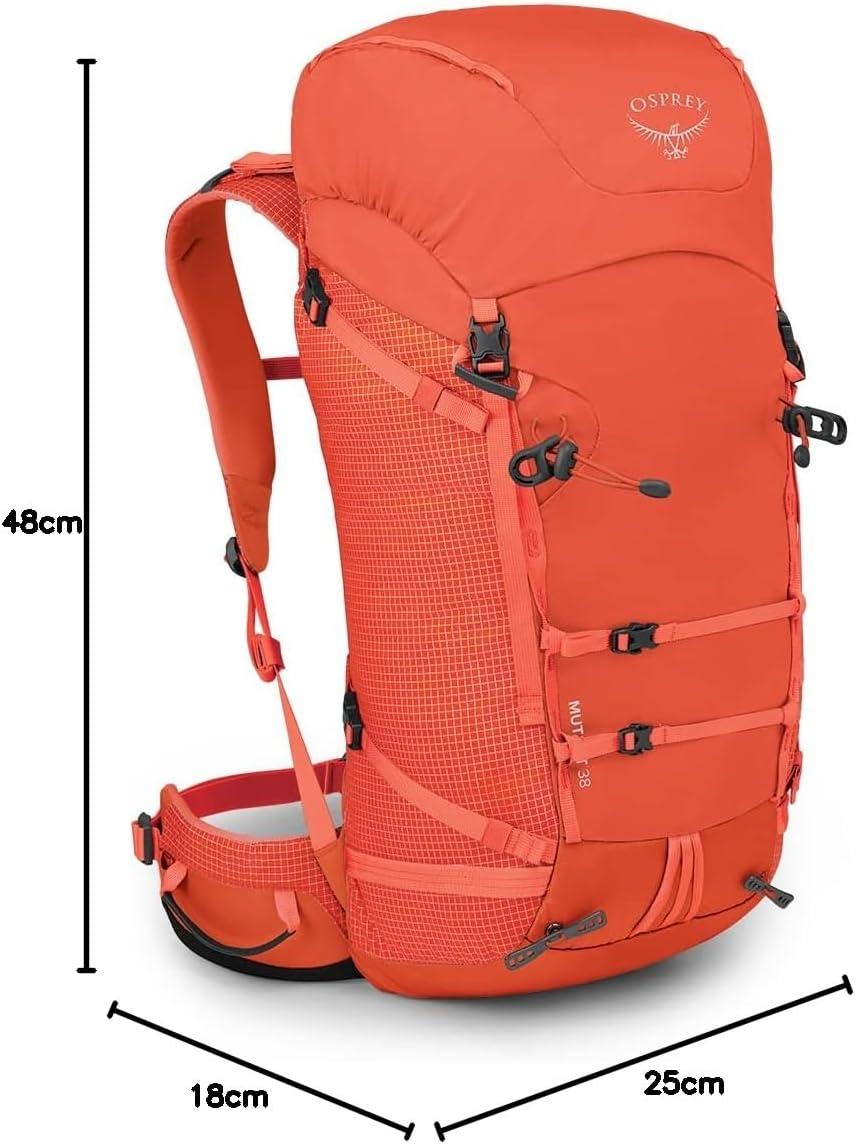 imageOsprey Mutant 38L Climbing and Mountaineering Backpack for Men and Women Blue Flame MediumLargeMars Orange