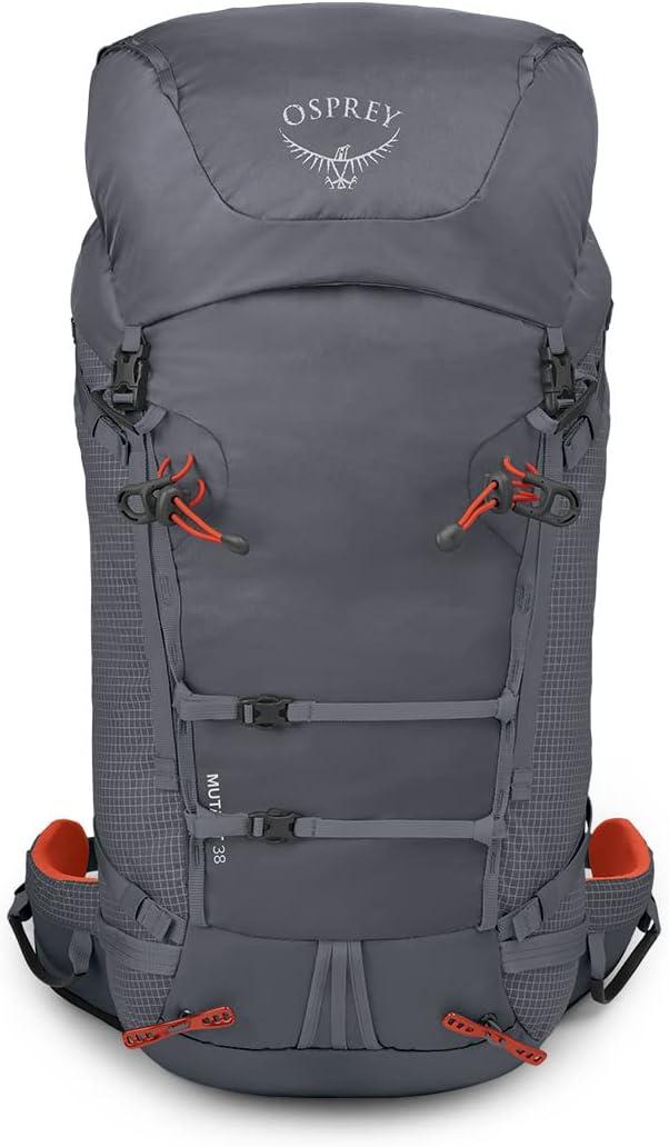 imageOsprey Mutant 38L Climbing and Mountaineering Backpack for Men and Women Blue Flame MediumLargeTungsten Grey