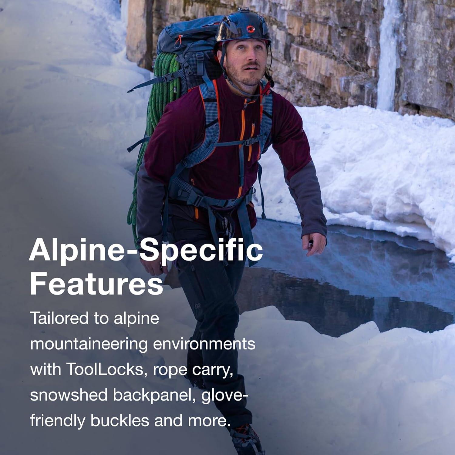 imageOsprey Mutant 52L Climbing and Mountaineering Unisex Backpack Tungsten Grey SMBlue Flame