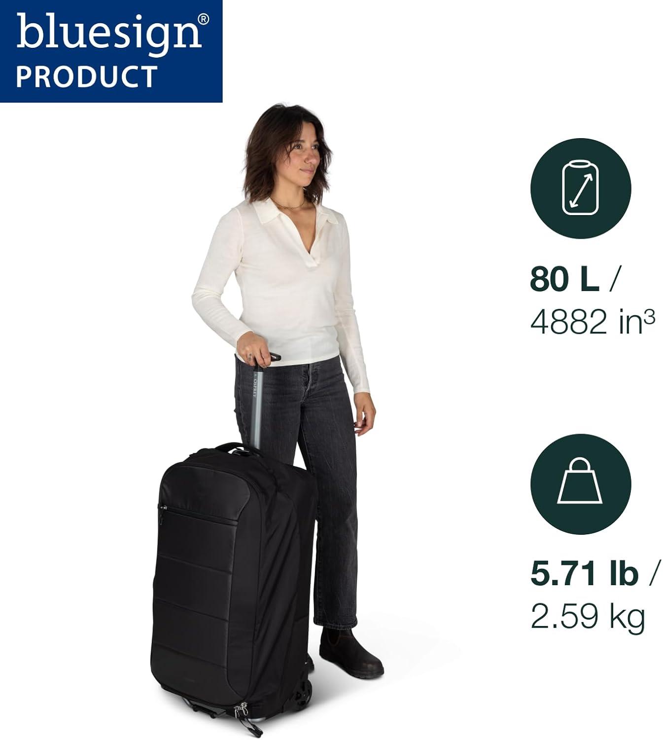 imageOsprey Ozone 2Wheel 80L27 Checked Luggage Lightweight Rolling Bag with High Clearance Wheels Travel Suitcase with Mesh Organization Trolley Handle and AddaBag Strap Moody BurgundyMoody Burgundy