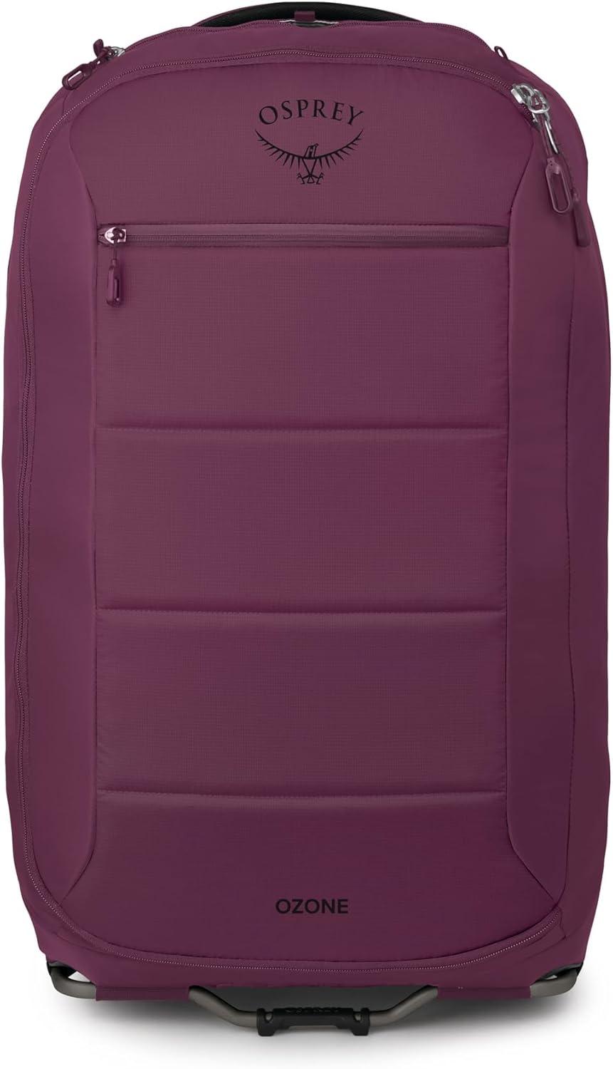 imageOsprey Ozone 2Wheel 80L27 Checked Luggage Lightweight Rolling Bag with High Clearance Wheels Travel Suitcase with Mesh Organization Trolley Handle and AddaBag Strap Moody BurgundyMoody Burgundy