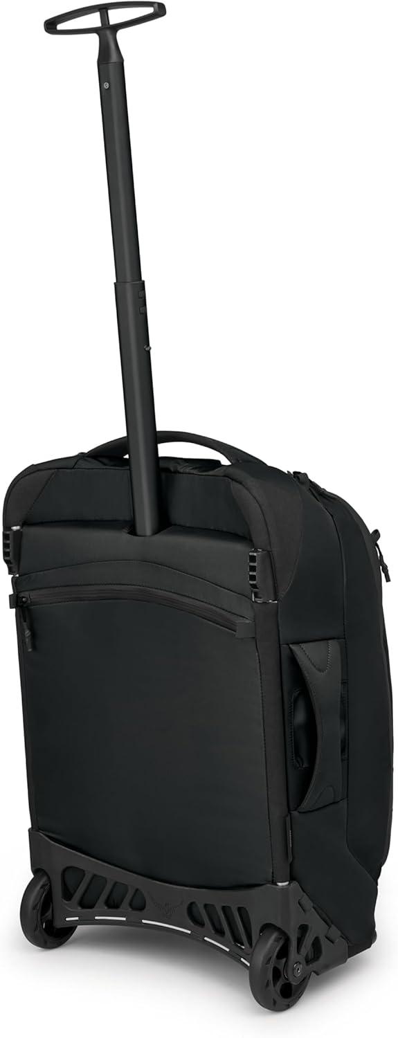 imageOsprey Ozone 2Wheel CarryOn Lightweight CarryOn Luggage with Oversized Wheels and Trolley Handle Rolling Travel Suitcase for Air Travel Overhead Compartments and Weekend Trips Moody BurgundyBlack