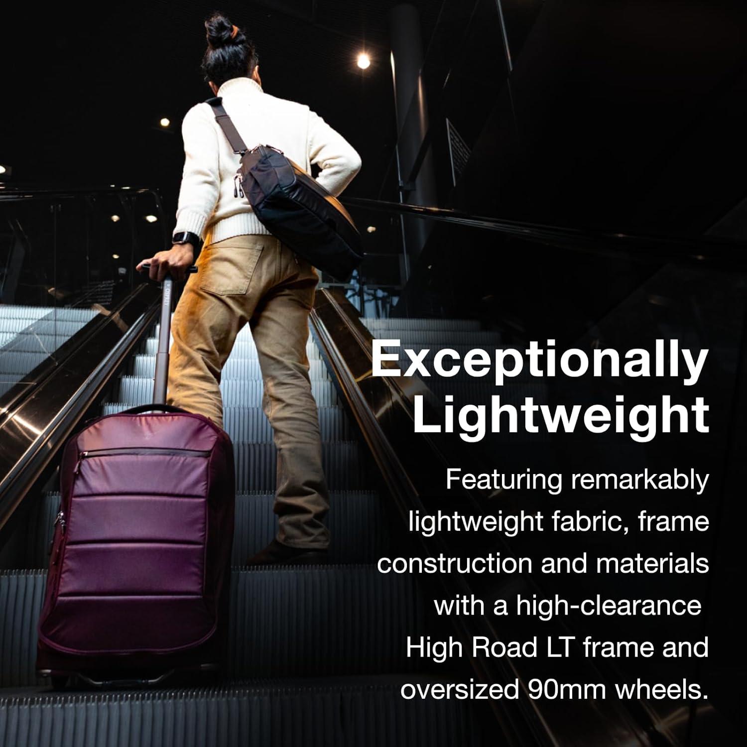 imageOsprey Ozone 2Wheel CarryOn Lightweight CarryOn Luggage with Oversized Wheels and Trolley Handle Rolling Travel Suitcase for Air Travel Overhead Compartments and Weekend Trips Moody BurgundyBlack