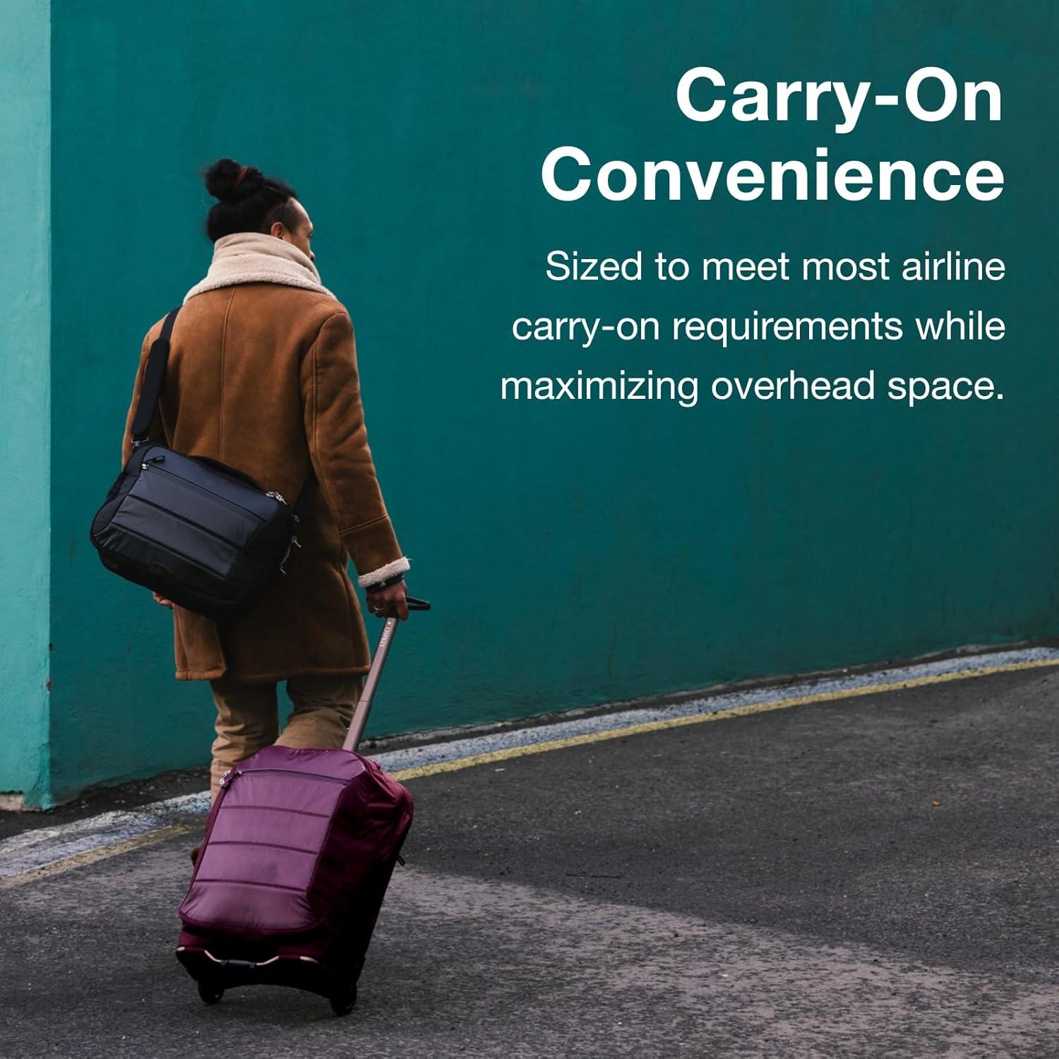 imageOsprey Ozone 2Wheel CarryOn Lightweight CarryOn Luggage with Oversized Wheels and Trolley Handle Rolling Travel Suitcase for Air Travel Overhead Compartments and Weekend Trips Moody BurgundyBlack