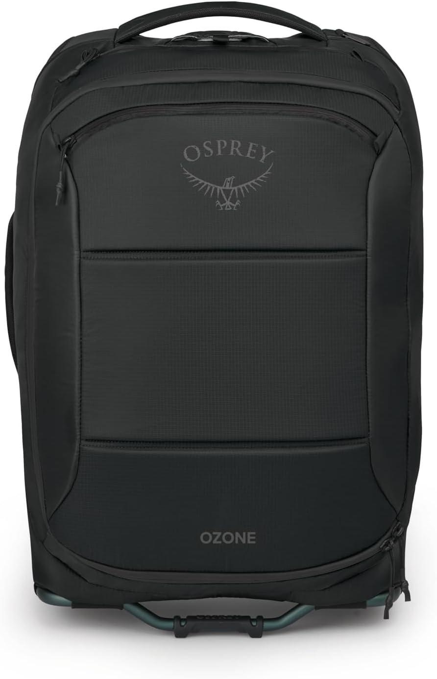 imageOsprey Ozone 2Wheel CarryOn Lightweight CarryOn Luggage with Oversized Wheels and Trolley Handle Rolling Travel Suitcase for Air Travel Overhead Compartments and Weekend Trips Moody BurgundyBlack